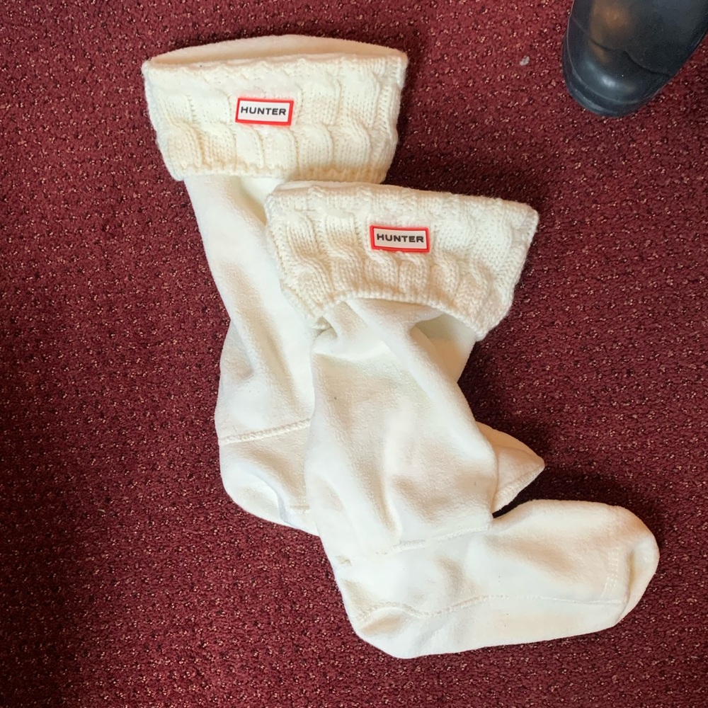Hunter Boot white sock/ covers